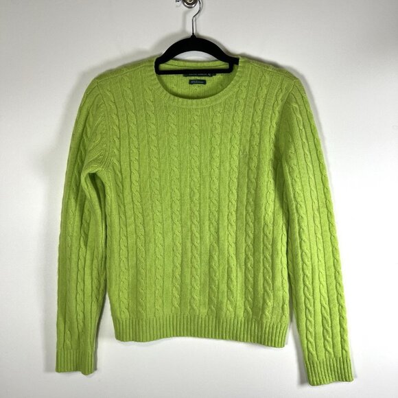 Womens‎ Ralph Lauren Green Label 100% Cashmere Sweater Cable knit Pullover Small - Picture 1 of 9